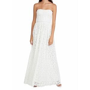 Jonathan Simkhai Strapless Lace Bridal Dress Convertible White Size 6